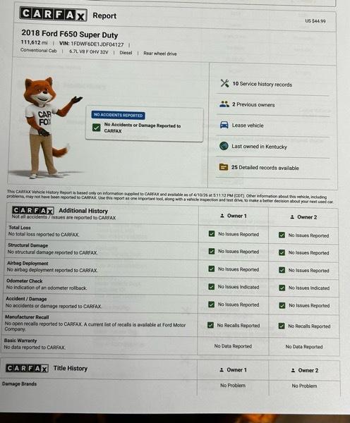 Ford F-650 Regular Cab 2WD DRW 2018