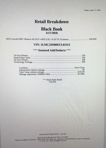 Lincoln MKC Reserve AWD 2019