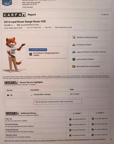 Land Rover Range Rover 3.0L V6 Supercharged HSE 2014