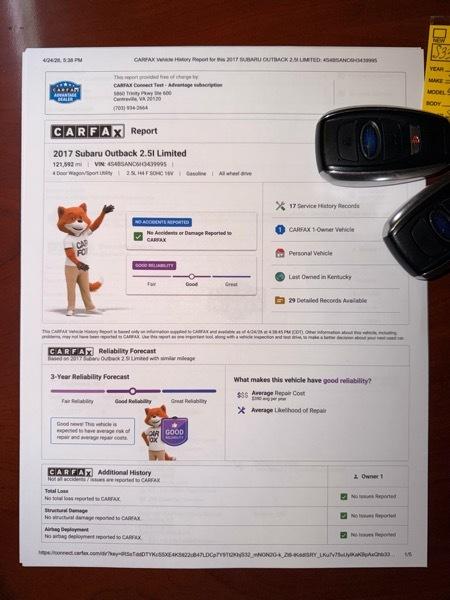 Subaru Outback 2.5i Limited 2017