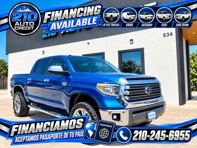 Blue 2018 Toyota Tundra Pickup Truck Four-Wheel Drive 6-Speed Automatic