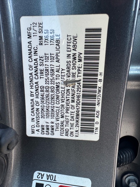 Honda CR-V EX-L 4WD 5-Speed AT with Navigation 2013 Honda CR-V EX-L 4WD 5-Speed AT with Navigation 2013