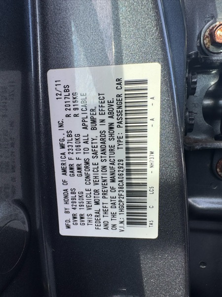 Honda Accord LX sedan AT 2012 Honda Accord LX sedan AT 2012