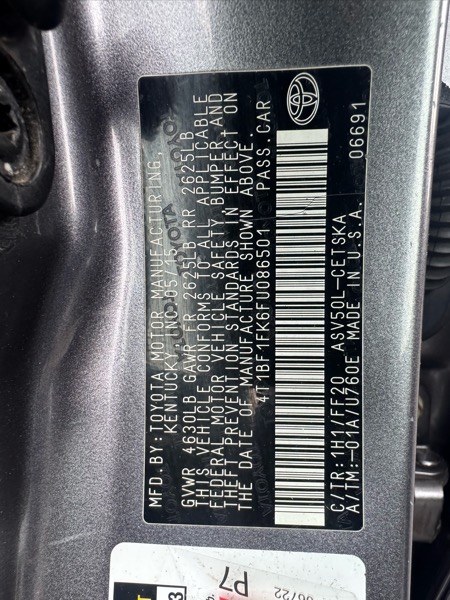 Toyota Camry SE 2015