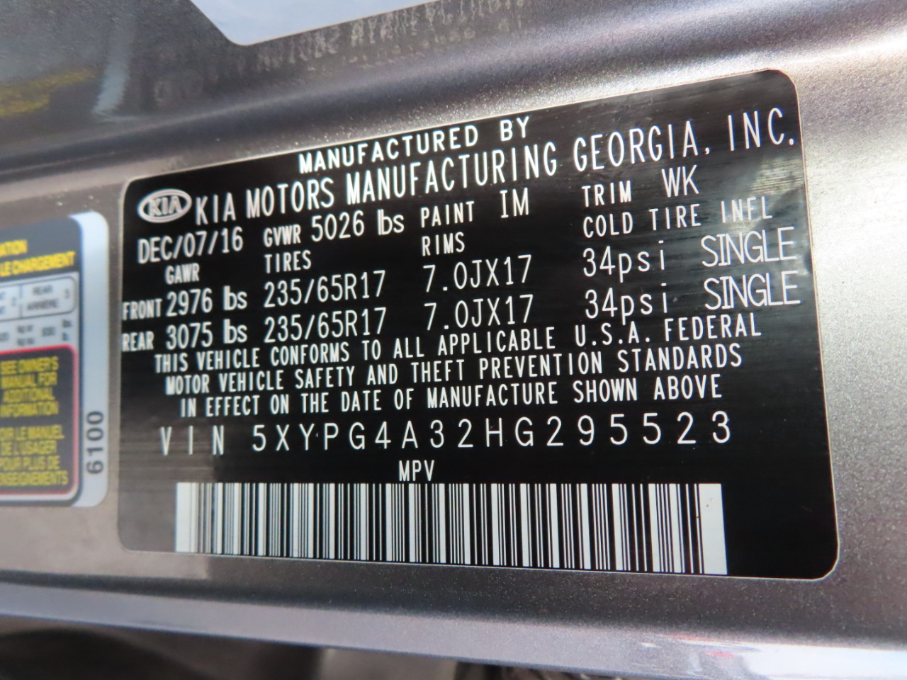 Kia Sorento LX FWD 2017