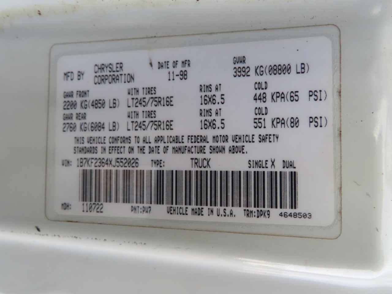 Dodge Ram 2500 4dr Quad Cab 139" WB HD 4WD 1999