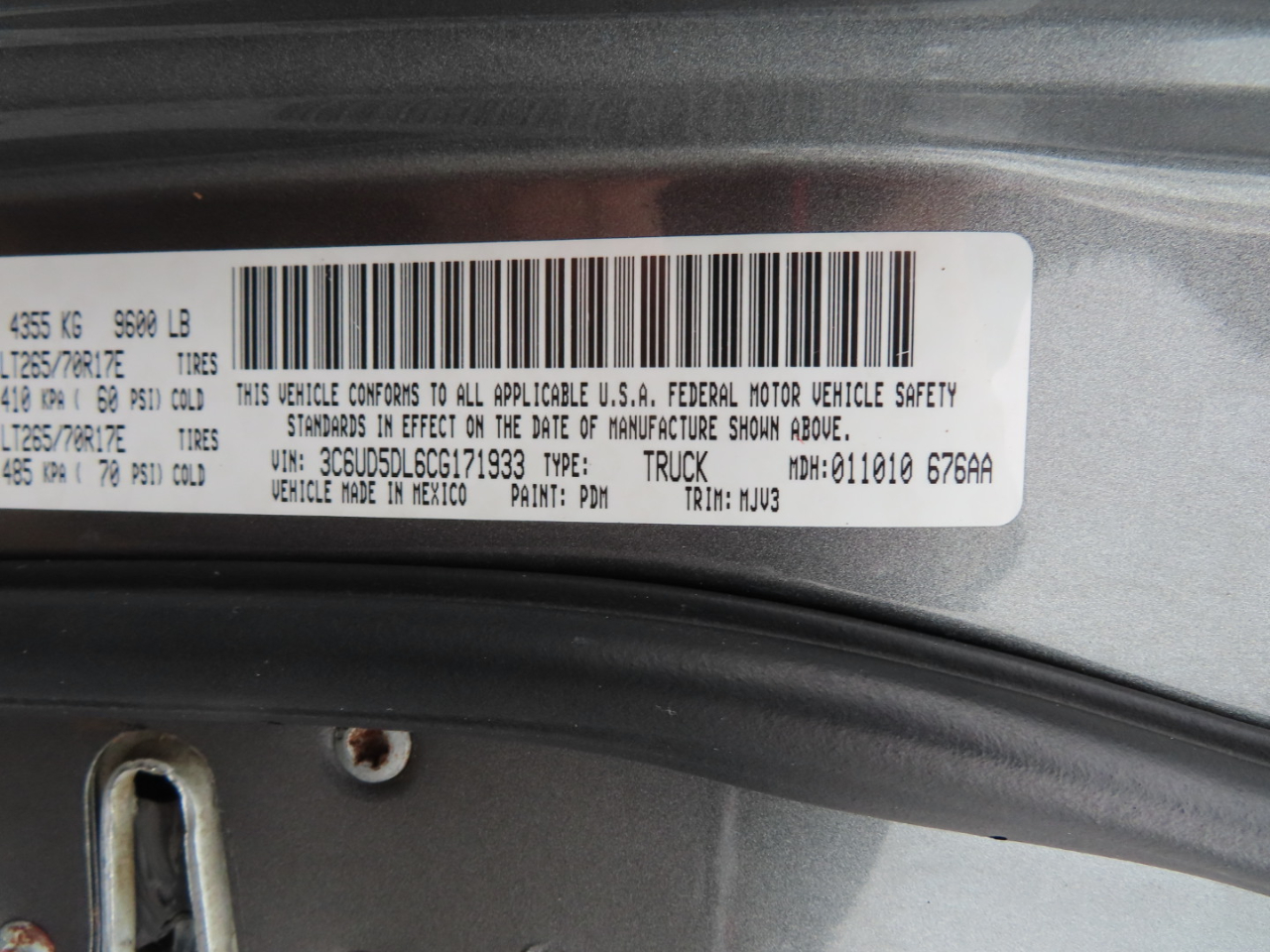 RAM 2500 4WD Crew Cab 149" Big Horn 2012