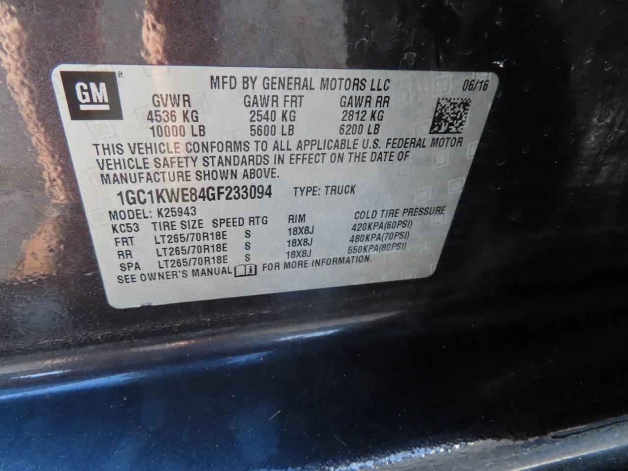 Chevrolet Silverado 2500HD 4WD Crew Cab 167.7" LTZ 2016