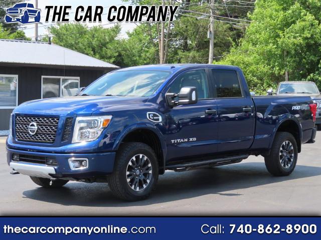 Blue 2019 Nissan Titan XD PRO-4X Crew Cab 4WD Pickup Truck Four-Wheel Drive Automatic