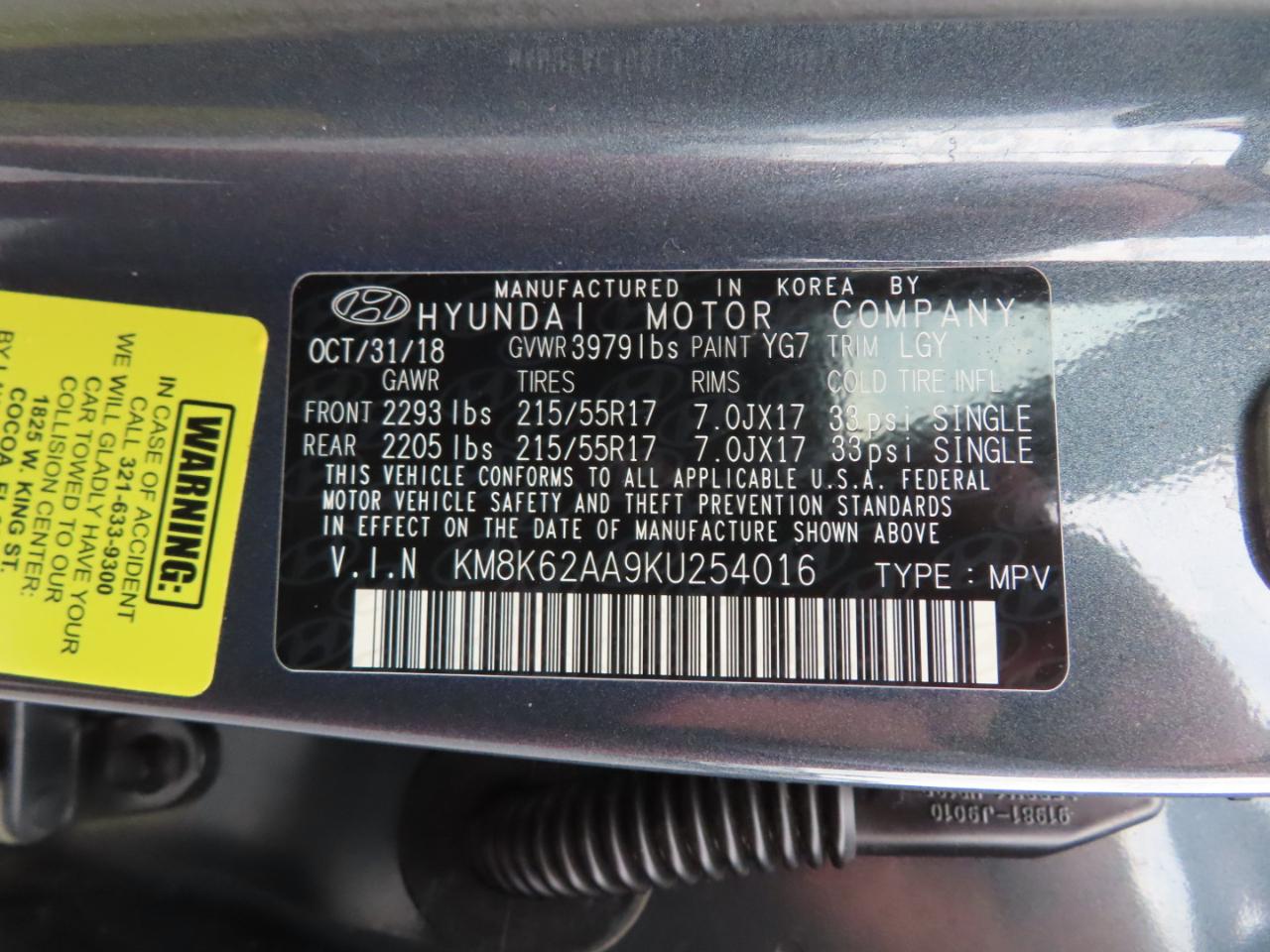 Hyundai Kona SEL Auto FWD 2019