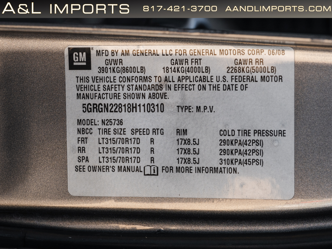 HUMMER H2 4WD 4dr SUT 2008