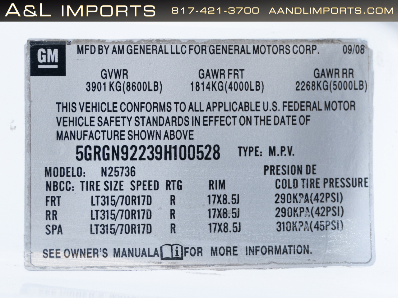 HUMMER H2 4WD 4dr SUT 2009