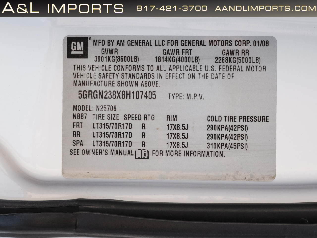 HUMMER H2 4WD 4dr SUV 2008