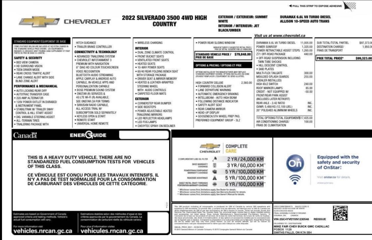 Chevrolet Silverado 3500HD High Country Crew Cab 4WD 2022
