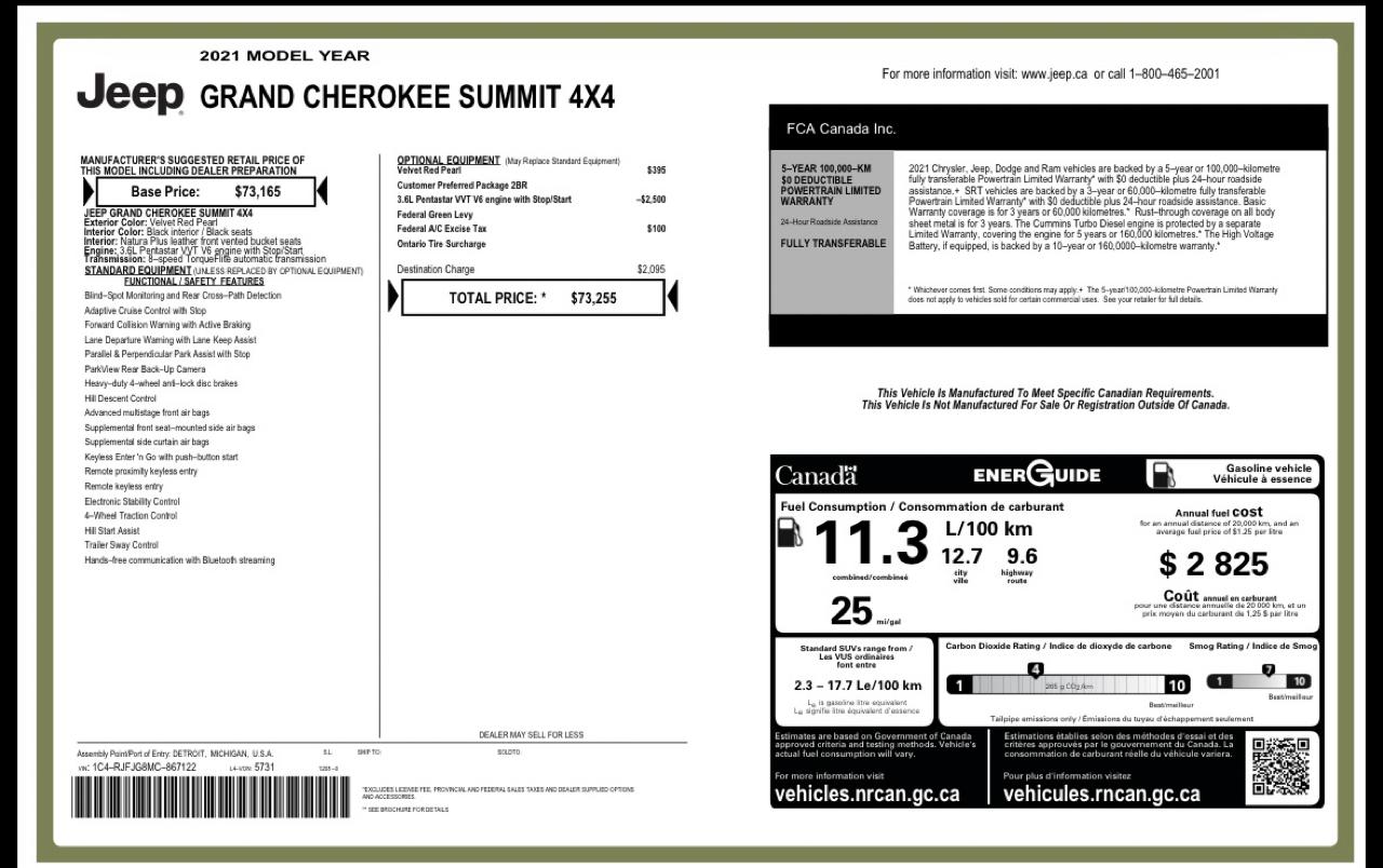 Jeep Grand Cherokee Summit 4WD 2021