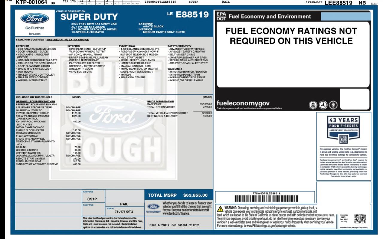 Ford F-450 SD XL Crew Cab DRW 4WD 2020