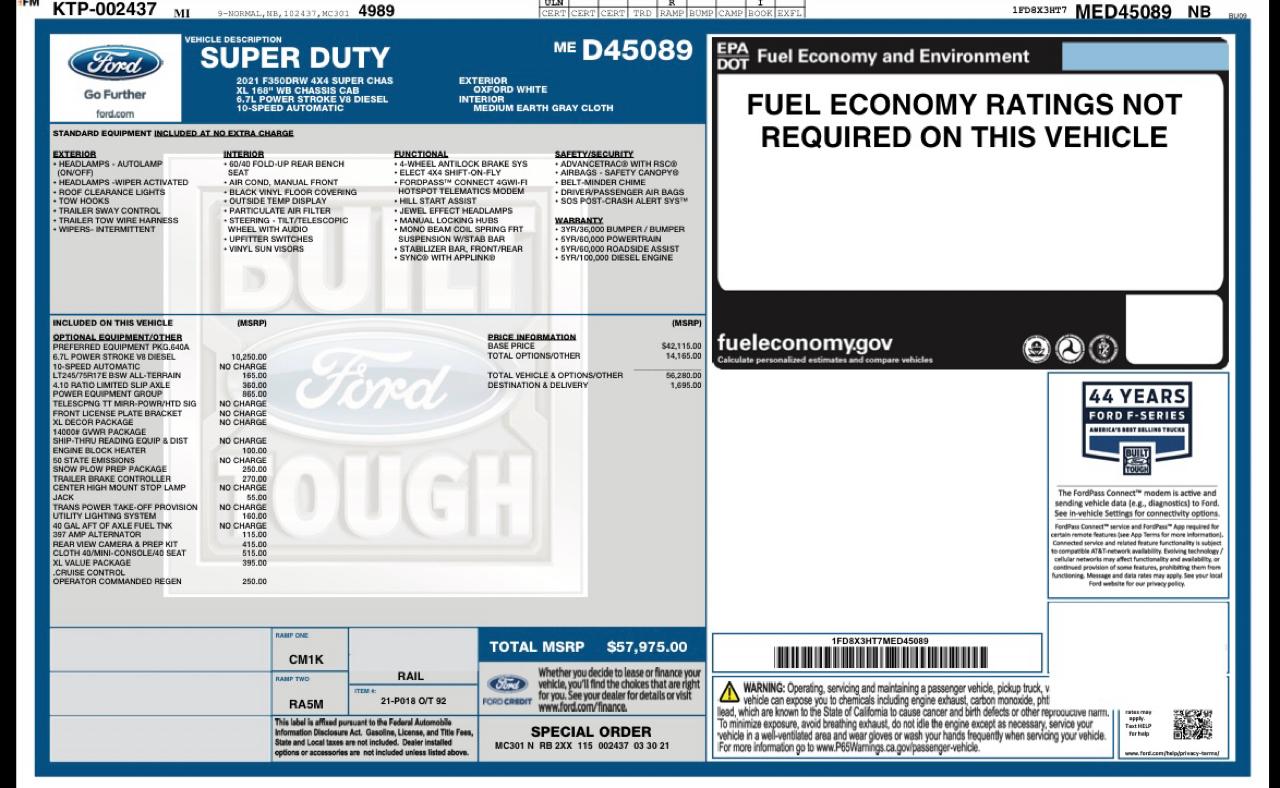 Ford F-350 SD XL SuperCab Long Bed 4WD DRW 2021
