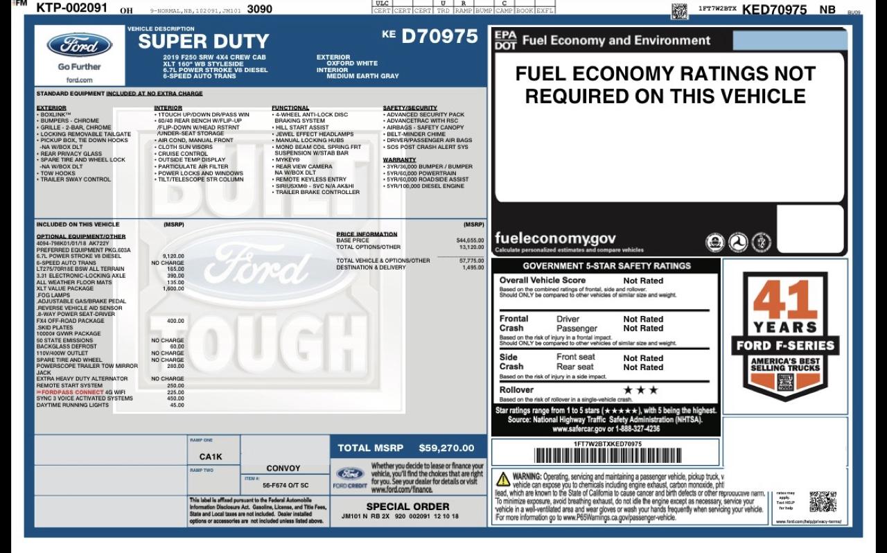 Ford F-250 SD XLT Crew Cab 2WD 2019