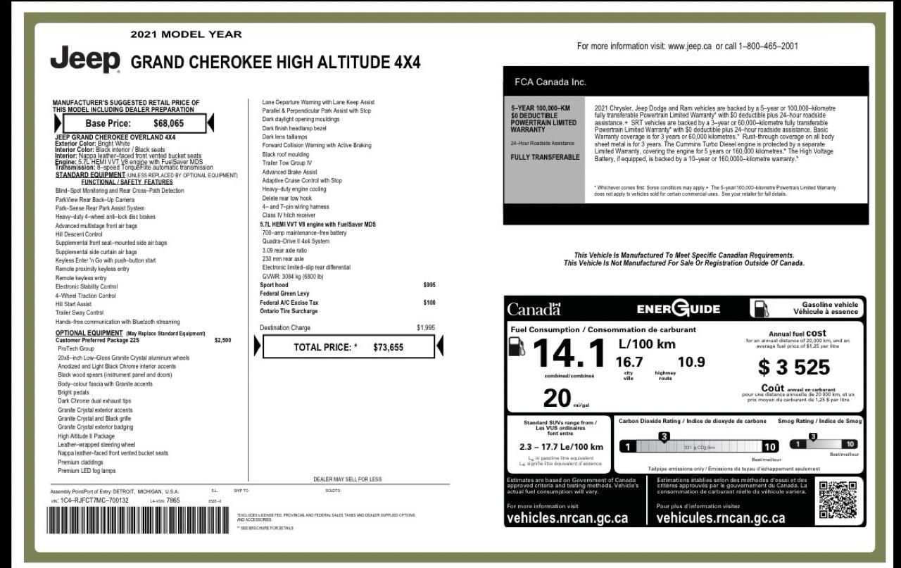 Jeep Grand Cherokee Overland 4WD 2021