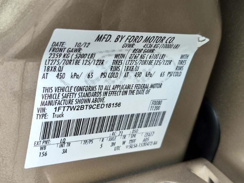 Ford F-250 SD XLT Crew Cab Short Bed 4WD 2012