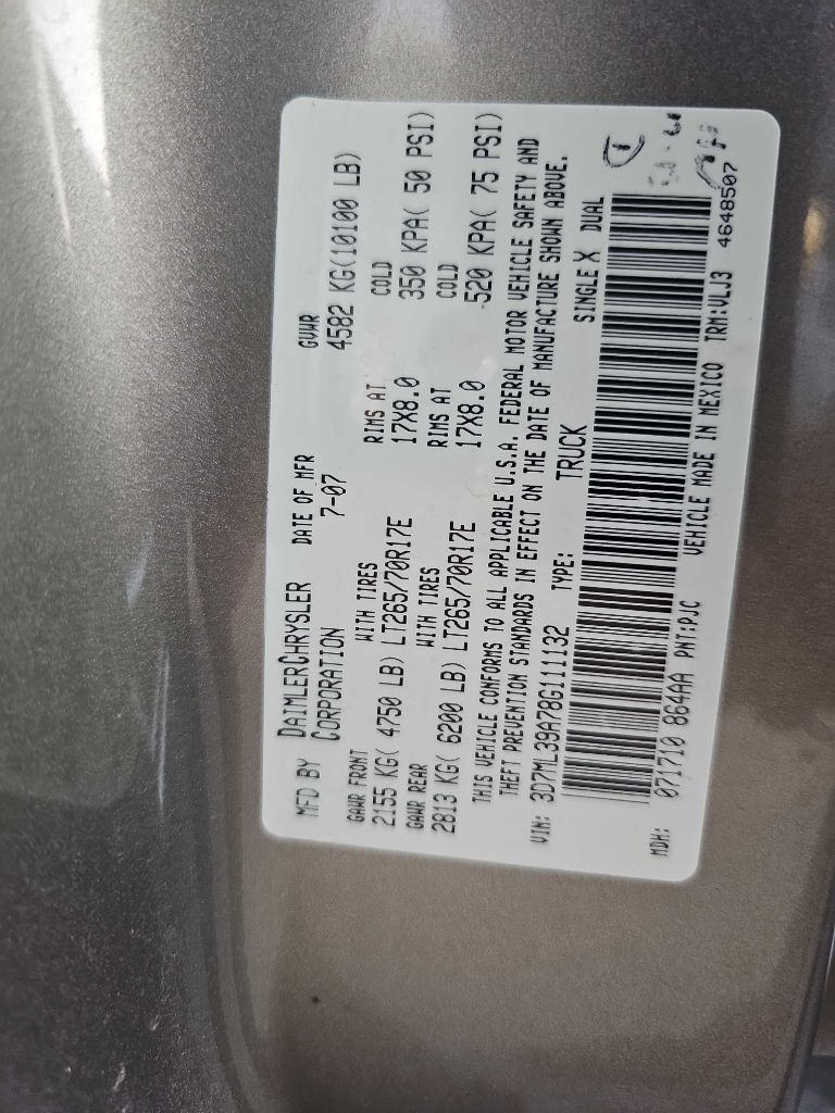 Dodge Ram 3500 2WD Mega Cab 160.5" Laramie 2008