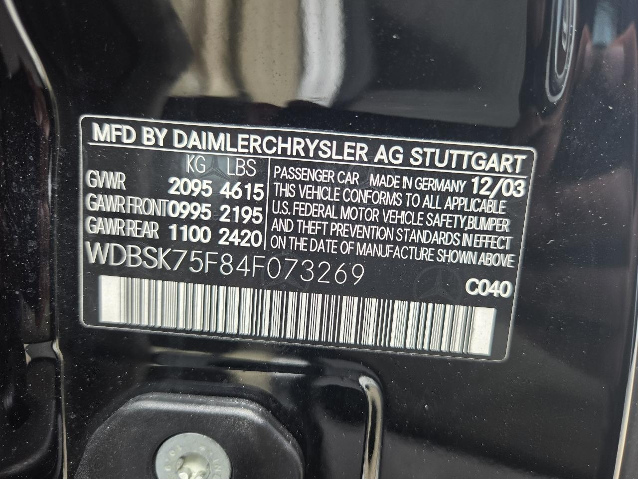 Mercedes-Benz SL-Class 2dr Roadster 5.0L 2004