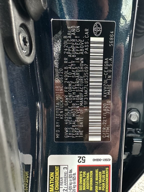 2020 Toyota Camry Hybrid XLE