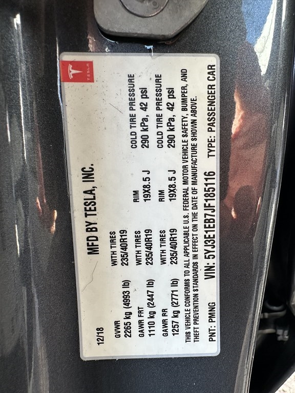 2018 Tesla Model 3 LONG RANGE AWD