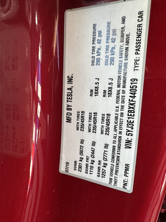 2019 Tesla Model 3 PERFORMANCE