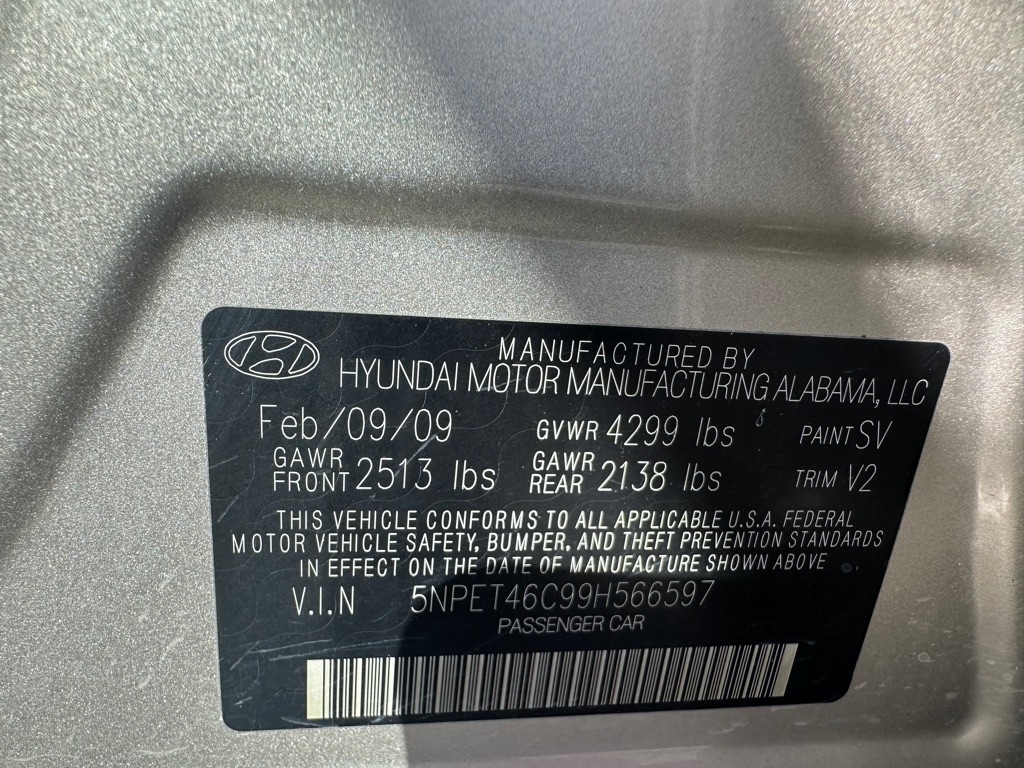 Hyundai Sonata 4dr Sdn I4 Auto GLS 2009 Hyundai Sonata 4dr Sdn I4 Auto GLS 2009