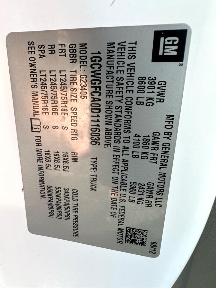 Chevrolet Express Cargo 2500 Cargo 2013