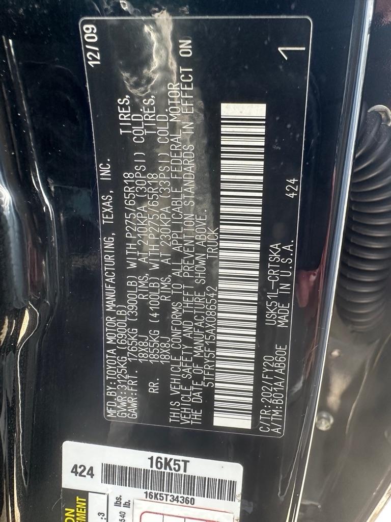 Toyota Tundra 2WD Truck Dbl 5.7L V8 6-Spd AT (Natl) 2010