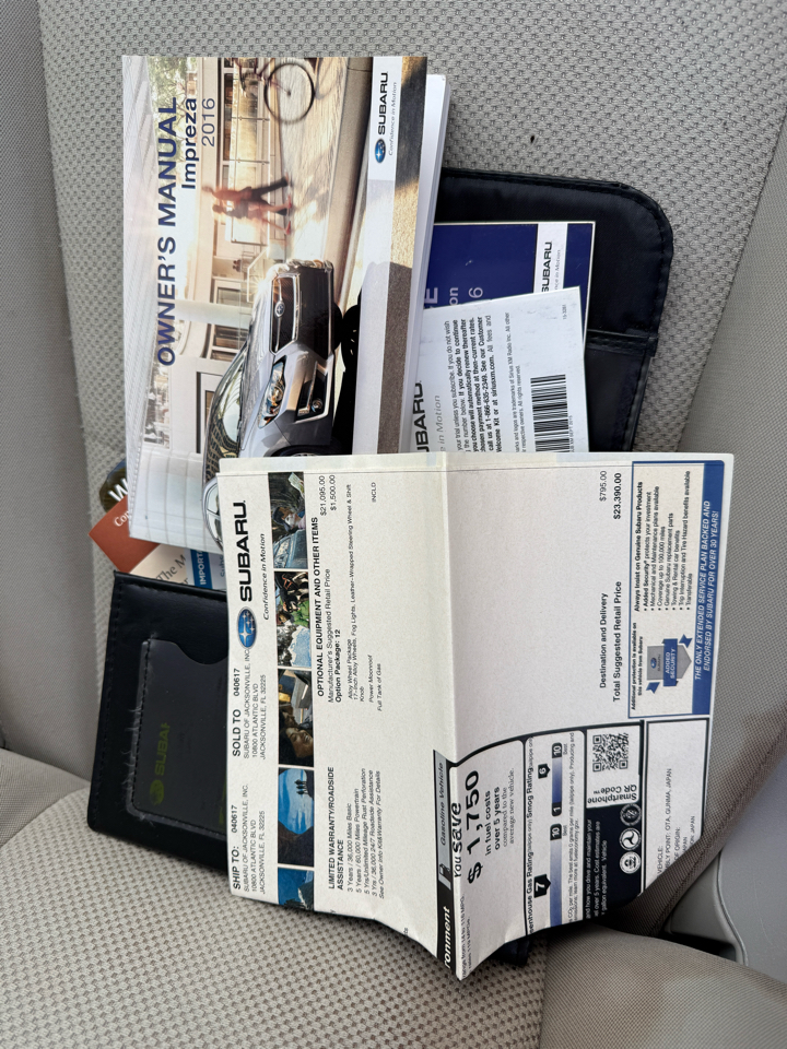 Subaru Impreza 2.0i Premium PZEV 4-Door 2016