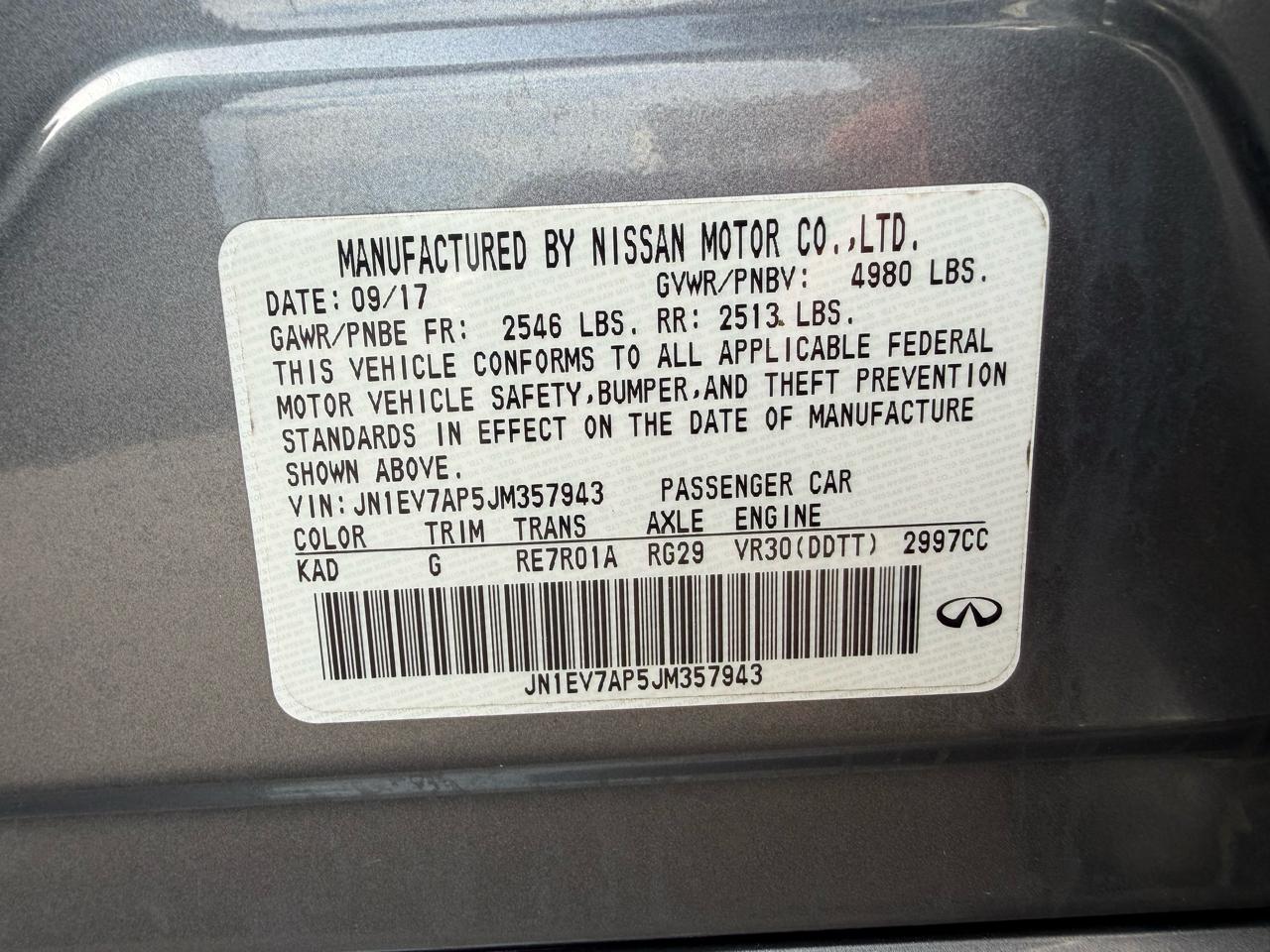Infiniti Q50 3.0t LUXE RWD 2018