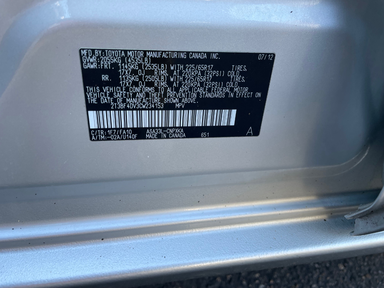 Toyota RAV4 4-Door 4WD 2012