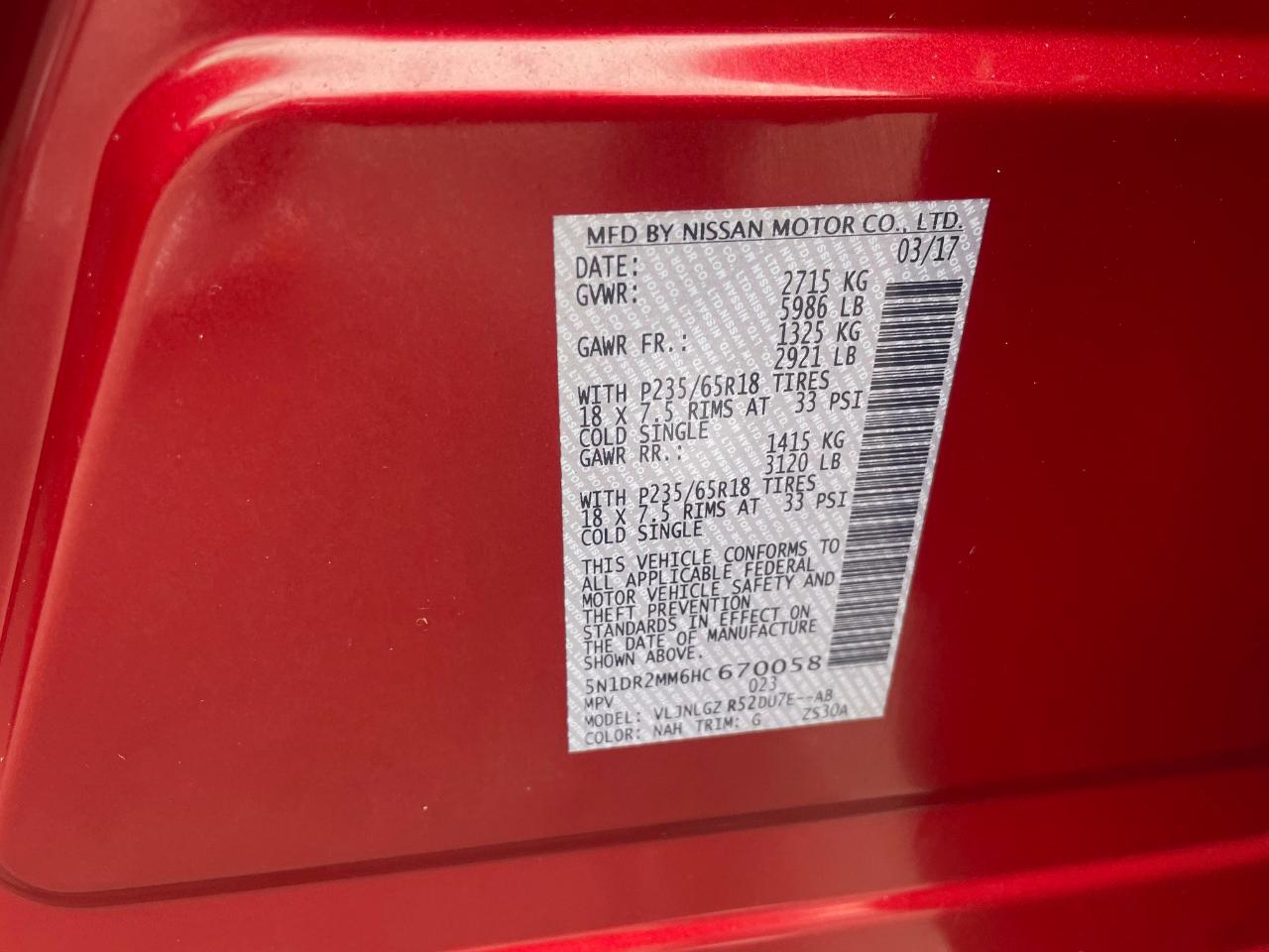 Nissan Pathfinder SL 2017