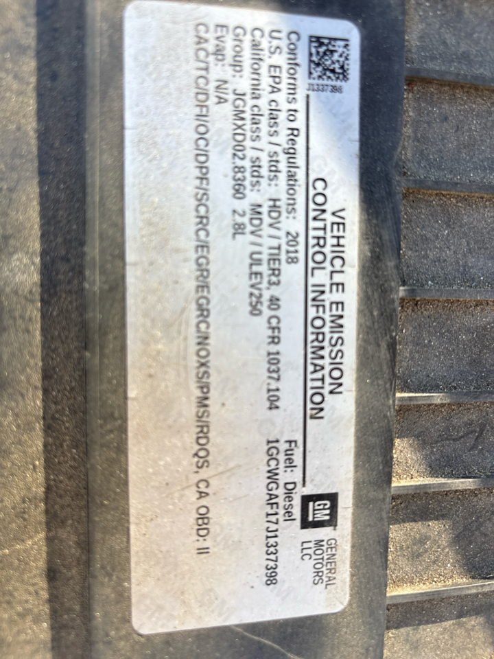 Chevrolet Express 2500 Cargo 2018