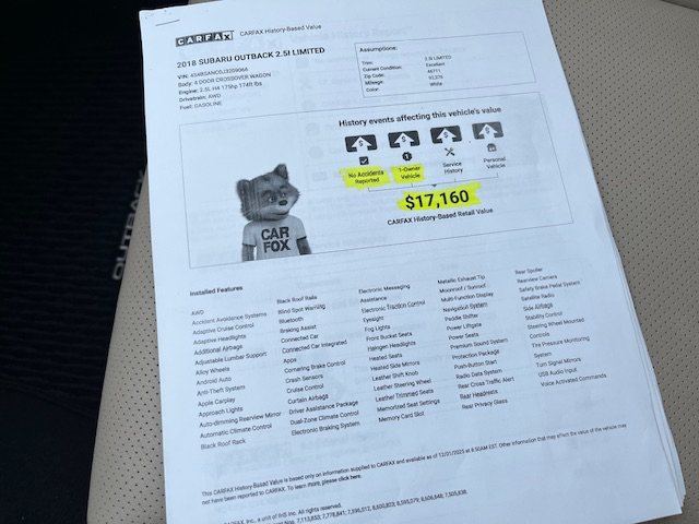 Subaru Outback 2.5i Limited 2018