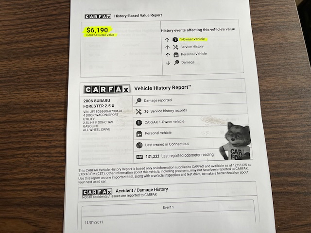 Subaru Forester 2.5X 2006