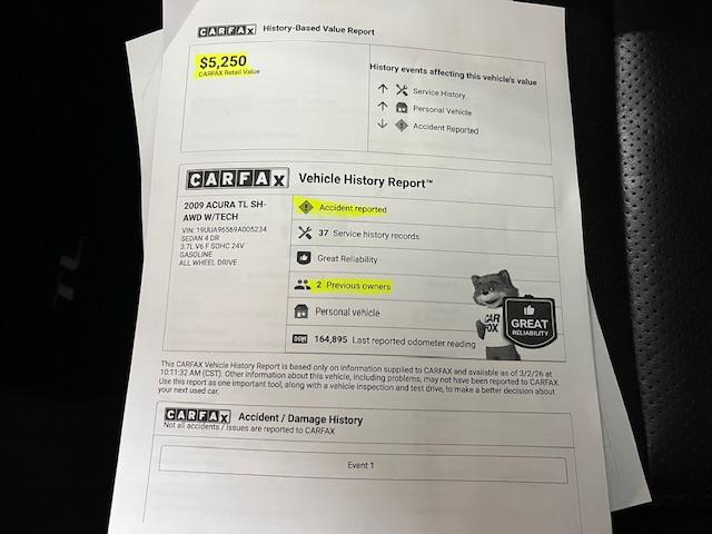 Acura TL 5-Speed AT SH-AWD with Tech Package 2009