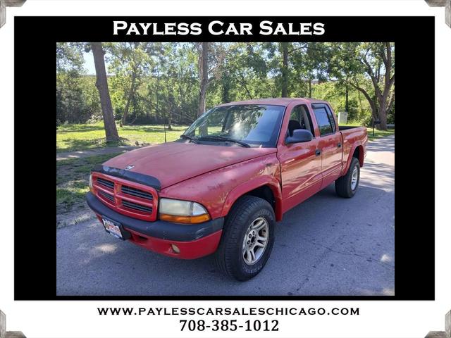 Red 2001 Dodge Dakota Sport Quad Cab 4WD Pickup Truck Four-Wheel Drive