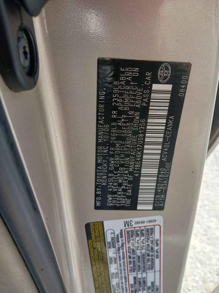 Toyota Camry 4dr Sdn I4 Auto XLE (Natl) 2007