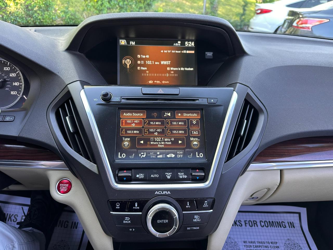 Acura MDX 9-Spd AT Advance Package 2016