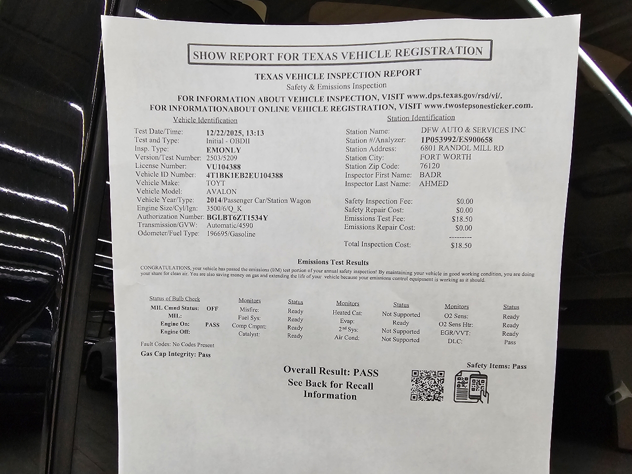 Toyota Avalon XLE Premium 2014