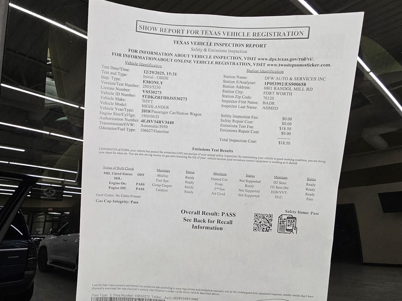 Toyota Highlander SE FWD V6 2018