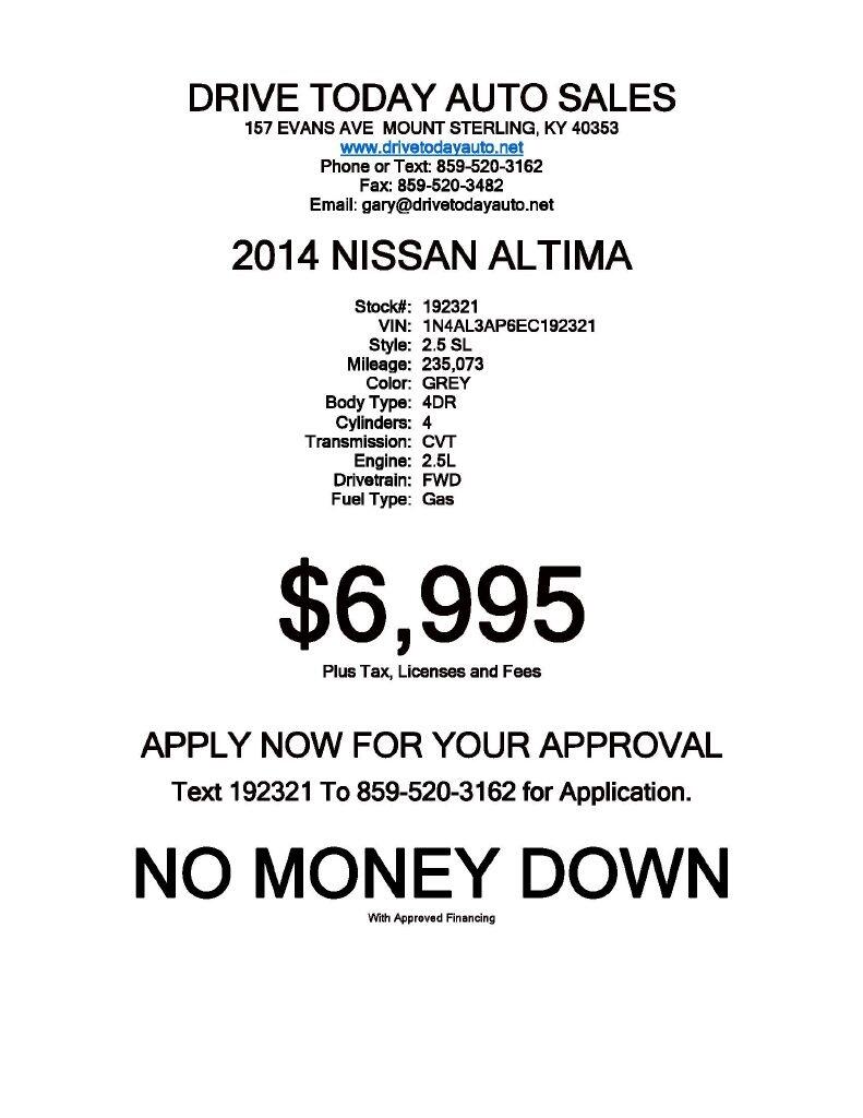 Nissan Altima 2.5 SL 2014