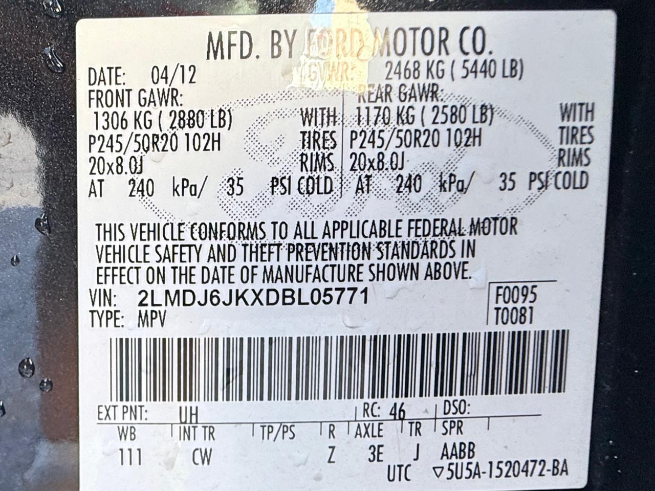 Lincoln MKX FWD 2013