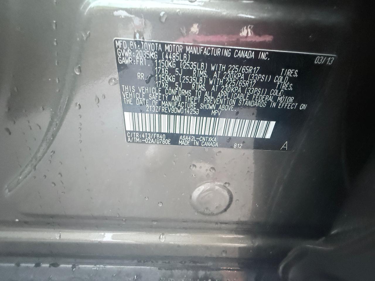 Toyota RAV4 LE FWD 2013