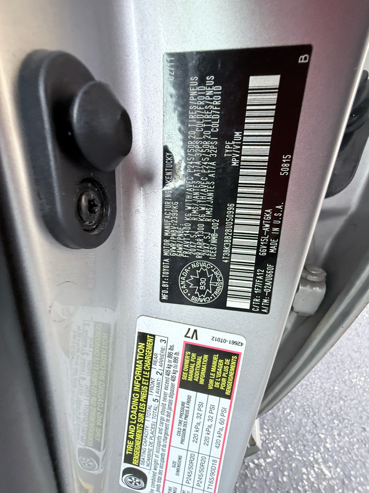 Toyota Venza AWD V6 2011