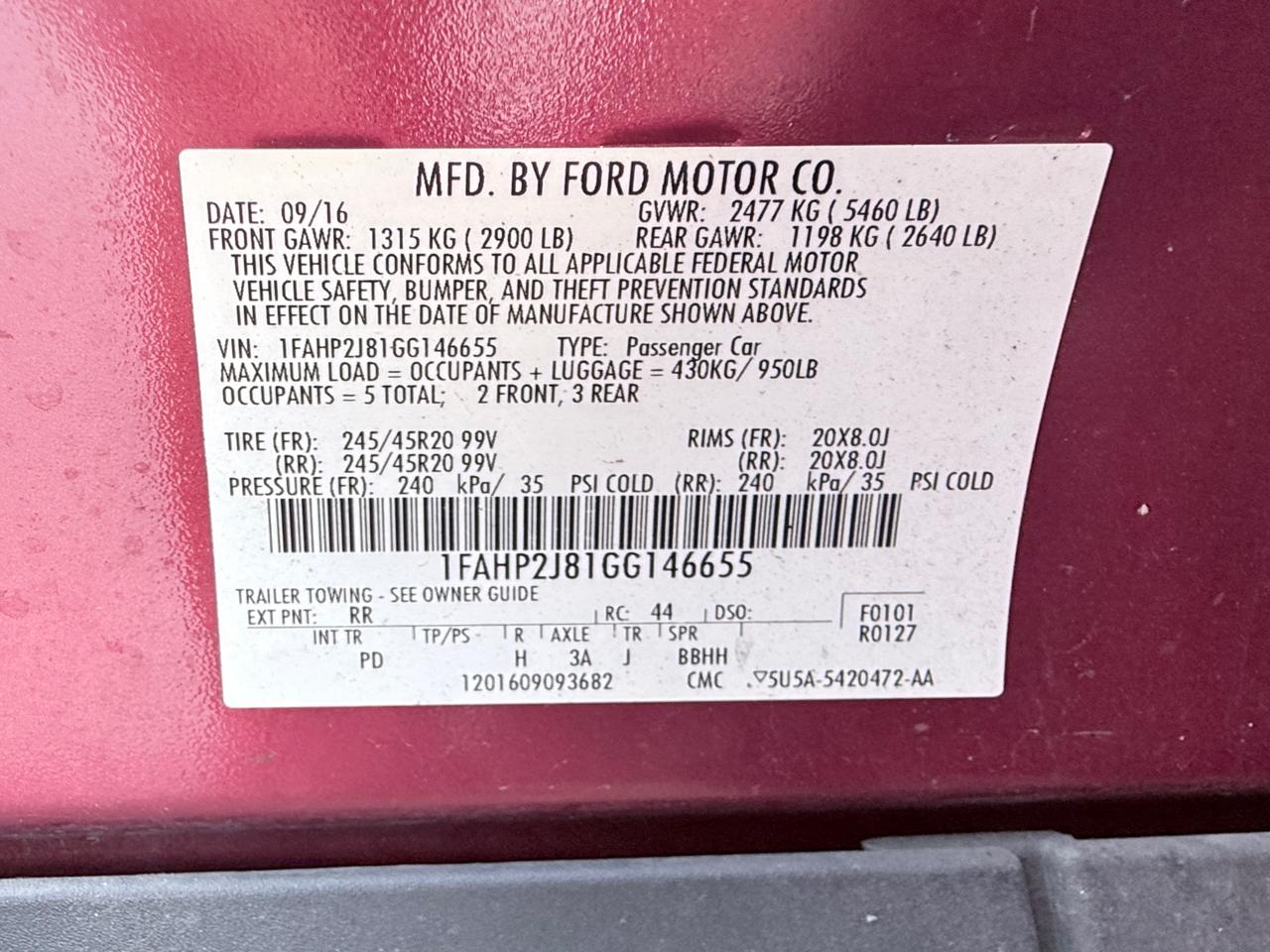 Ford Taurus Limited AWD 2016